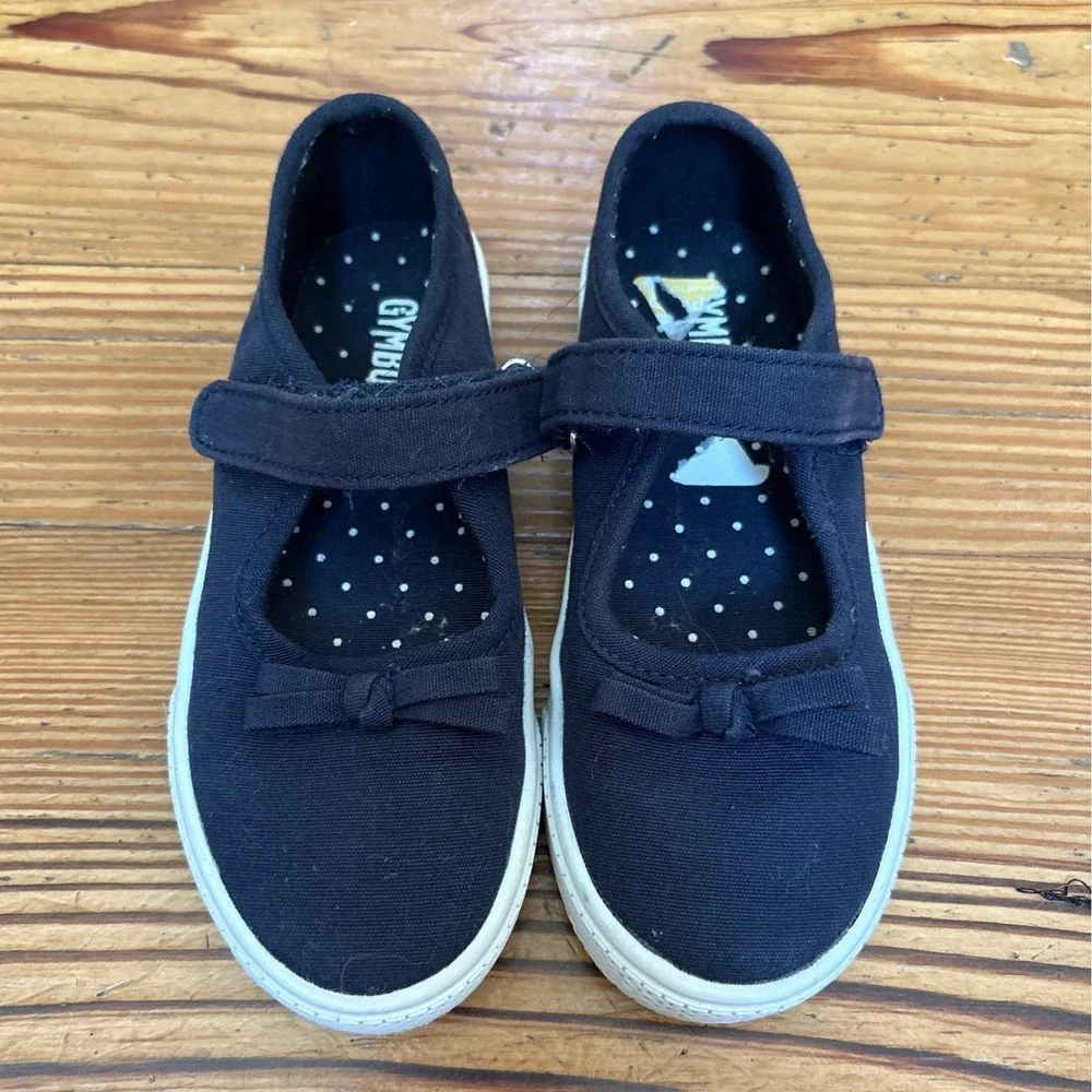Gymboree Mary Jane Sneakers Kids Navy‎ Blue Canvas Bow Strap SIZE 12